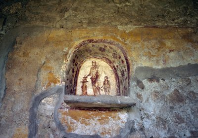 Fresco Depicting a Lararium from Pompeii (UNESCO World Heritage List) by Roman Roman
