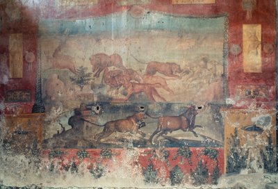 Fresco depicting a hunting scene by Roman Roman