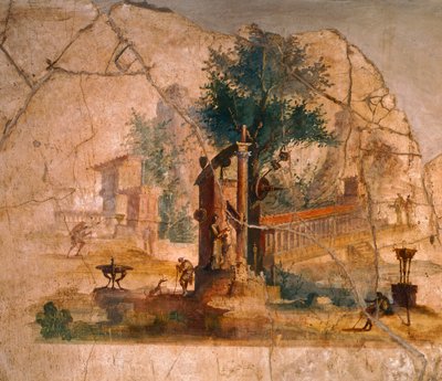 Fresco depicting Landscape, from Villa of Agrippa Postumus, Pompeii by Roman Roman
