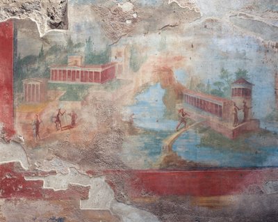 Fresco of fountain-nymphaeum of House of Small Fountain, Pompeii (UNESCO World Heritage Site) by Roman Roman