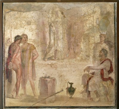Orestes and Pylades before Iphigenia, fresco by Roman Roman