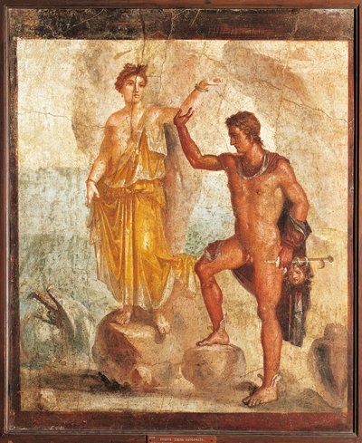 Perseus Freeing Andromeda from the House of the Five Skeletons, Fresco from Pompeii by Roman Roman