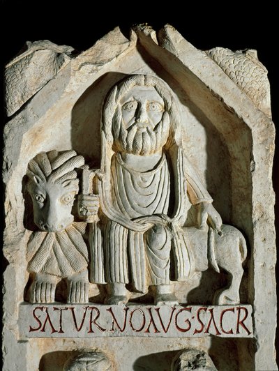 Stele dedicated to Saturn August. Rome, Museo della Civilta Romana by Roman Roman