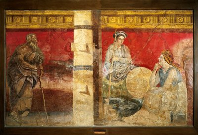 Macedonian Royal Family and a Philosopher (Fresco) by Roman Roman