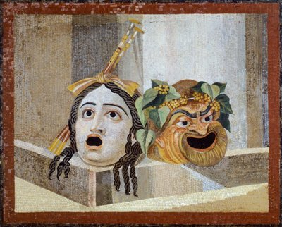 Mosaic with Theatrical Masks, from Villa Adriana, Lazio by Roman Roman