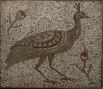 Mosaic with a Peacock and Flowers, 3rd-4th Century by Roman Roman
