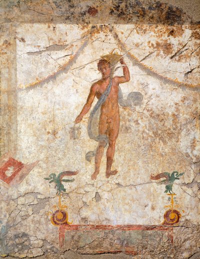 Painting Depicting a Genius with a Basket and Situla by Roman Roman