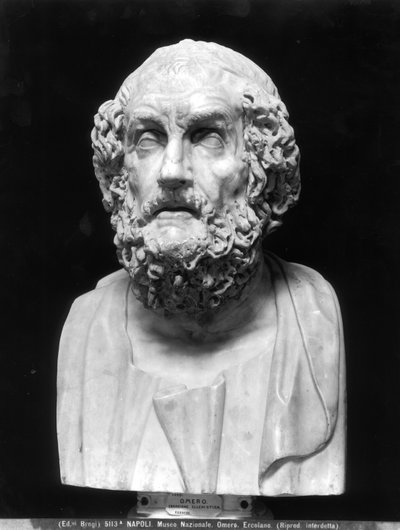 Portrait Bust of Homer, Copy after a Greek Hellenistic Original by Roman Roman