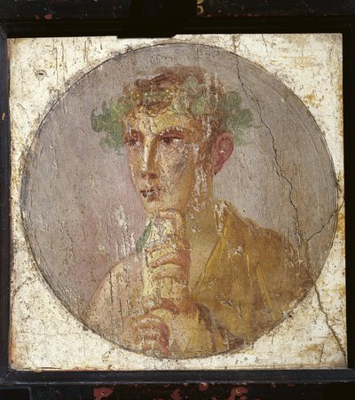 Portrait of a Young Man Holding a Papyrus Scroll by Roman Roman