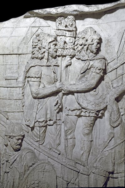 Roman Art: Warriors Carrying the Roman Eagle (Aquiliferes) by Roman Roman