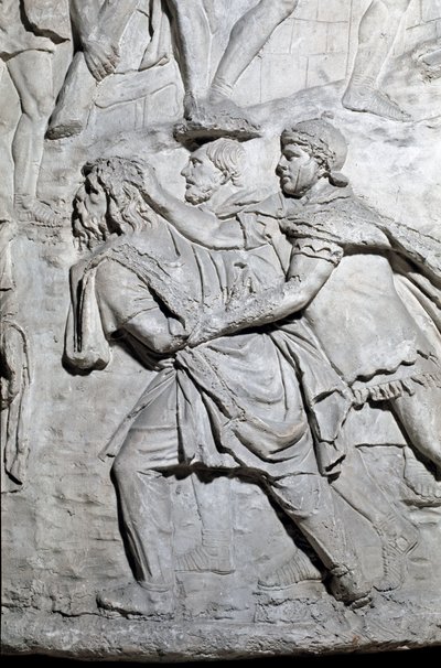 A Dacian Soldier Prisoner of Roman Soldiers, Mould of 1862, Column of Trajan, Rome by Roman Roman