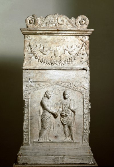Roman Art: Funerary Altar Decorating the Scene of a Wedding by Roman Roman