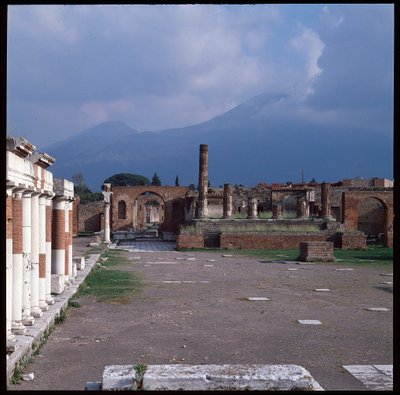 Roman art: view of the forum, archeological site of Pompei (1st century BC-1st century AD) Italy by Roman Roman