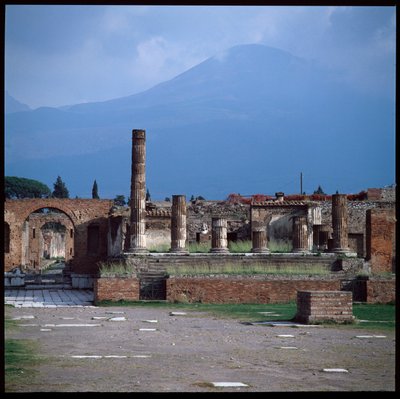 View of the forum, archeological site of Pompeii, Italy by Roman Roman