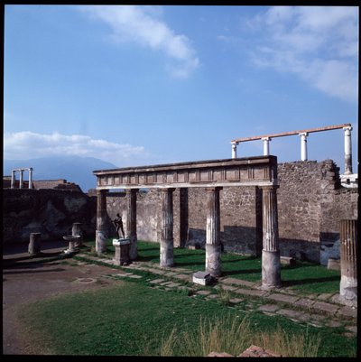 Roman art: view of the temple of Apollo on the archeological site of Pompeii, 4th century BC-2nd century BC, Italy by Roman Roman