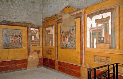 View of the Yellow Room of the House of the Brothers Vettii by Roman Roman
