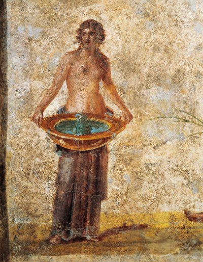 Roman civilization - Woman carrying bucket of water, from Pompei by Roman Roman