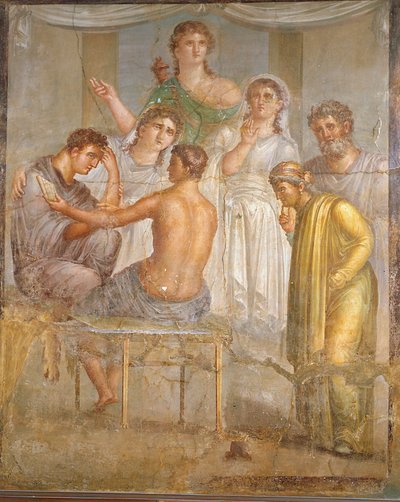 Admetus and Alcestis, Fresco from the Basilica of Ercolano by Roman Roman