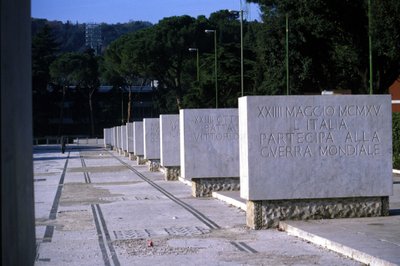 Rome, Foro Italico. The alley of glory. Each stone bears an inscription reminding a victory. by Roman Roman
