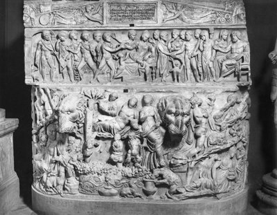 Sarcophagus Depicting the Death of Alcestis by Roman Roman