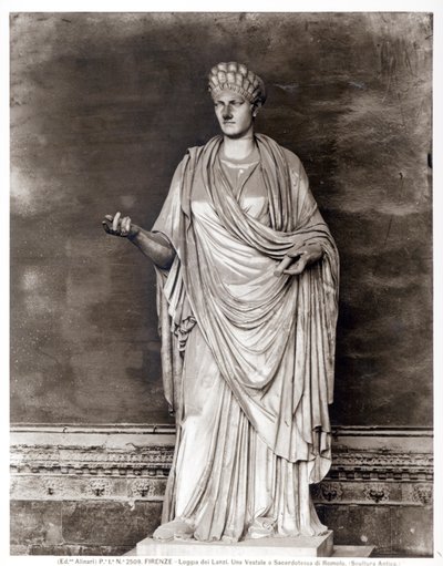 Statue of a Vestal Virgin or Priestess of Romulus by Roman Roman