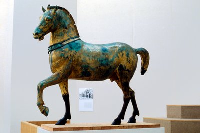 Statue of One of the Four Triumphal Quadriga Horses of San Marco (Bronze) by Roman Roman