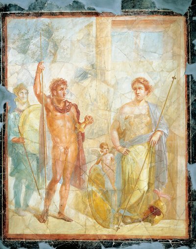The Marriage of Alexander and Stateira, fresco in Regio 6 Insula Occidentalis 39, Pompeii by Roman Roman
