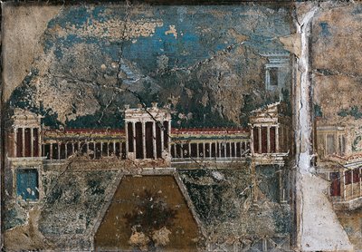Third Style Fresco Depicting Architectural Landscape (detail) by Roman Roman