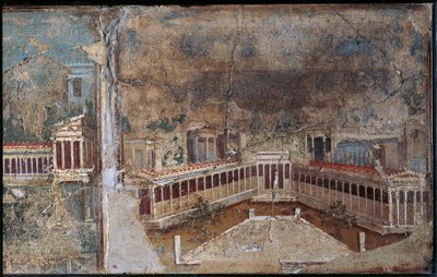 Third Style Fresco Depicting Architectural Landscape (detail) by Roman Roman