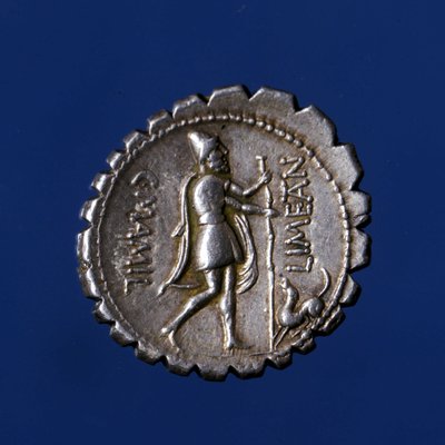 Ulysses Recognized by His Dog Argo. Roman Silver Coin, 83 BC by Roman Roman
