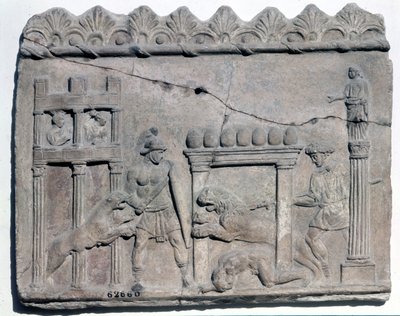 Venatio in the Arenas. Lower Relief from the Roman Epoch. Museo Nazionale Romano by Roman Roman