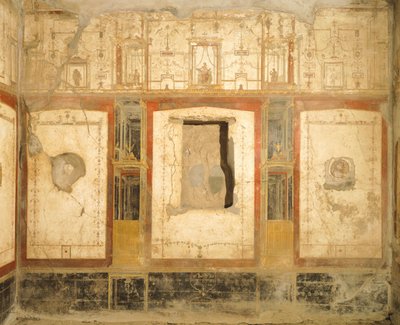 Wall Decoration in Fourth Pompeian Style, from House of Loreio Tiburtino, Pompeii, Campania, Roman Civilization by Roman Roman