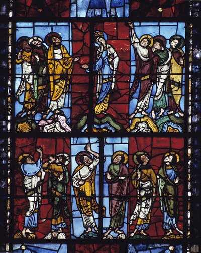 Ascension (stained glass) by Romanesque