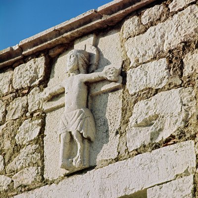 Christ Crucified (Stone Sculpture) by Romanesque