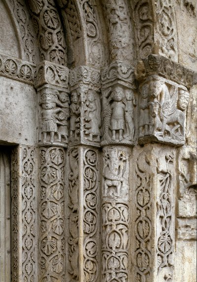 Detail of the facade right side of the gate of the Basilica, early 12th century by Romanesque