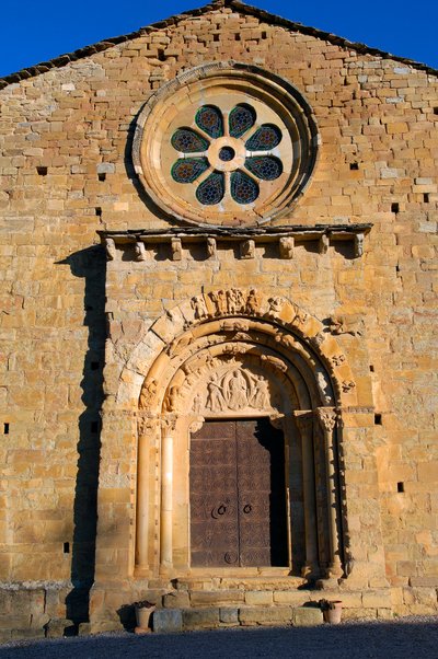 Façade of the Church of Saint Maria de Covet, Isona, Spain by Romanesque