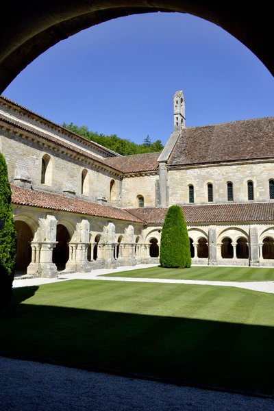 Romanesque architecture: view of the cloister and the buildings of the Cistercian abbey of Fontenay, Burgundy by Romanesque