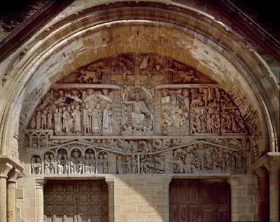 Romanesque Art: Tympan Sculpted Representing the Last Judgment by Romanesque