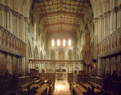 Romanesque art: internal view of the church of Saint David by Romanesque