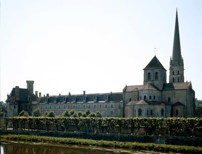 Romanesque art: view of the Basilica of Saint Savin-sur-Gartempe by Romanesque