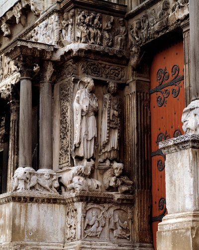 St John and St Peter, central portal of the west facade by Romanesque