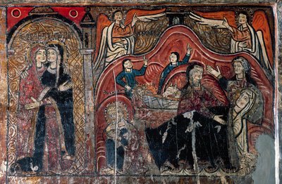 The Visitation and The Nativity with the Midwives Celomi and Salome (detail) by Romanesque