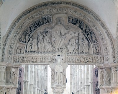 Vezelay Abbey, the eardrum of the Basilica of Santa Maria Magdalene. 12th century by Romanesque