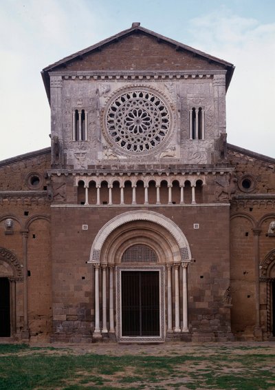 Facade of the Church of San Pietro (restored 1870) by Romanesque