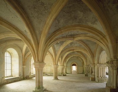View of the scriptorium, meeting place of the community, Cistercian abbey by Romanesque
