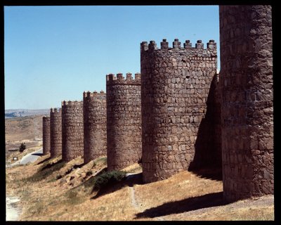 View of the walls of Avila, Spain by Romanesque