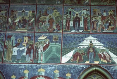 Hymn to the Virgin, South Wall of the Church, c.1601 by Romanian School