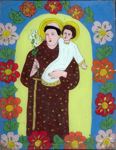 St. Anthony of Padua (1195-1231) from Transylvania, 1950-80 by Romanian School