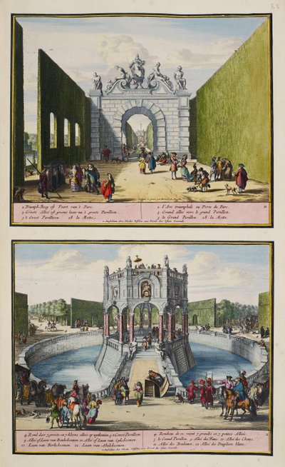 The Park at Enghien, c.1685, illustration from 