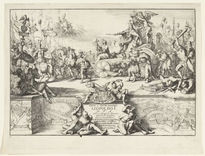 Allegory of the Victories of Leopold I (series: Entry of Leopold I into Brussels after Defeating the Turks, 1686) by Romeyn de Hooghe